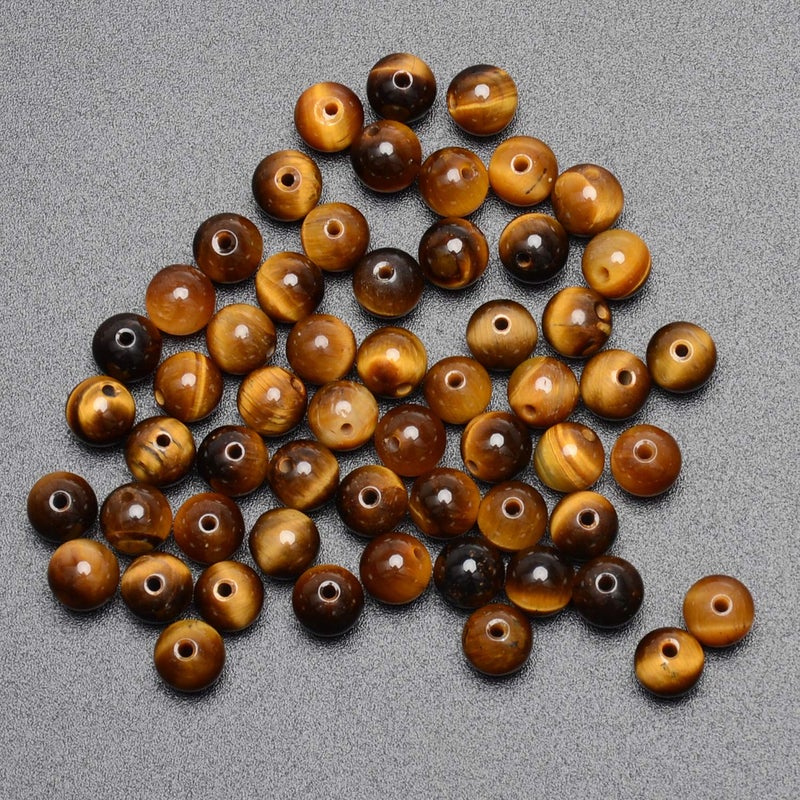 LPBeads 200Pcs Polished 6mm Round Natural Yellow Tiger Eye Gemstone Loose Beads with Stretch Cord for Jewelry Making Bracelets - Image 5